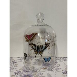 Large Glass Butterfly Cloche Dome 11"